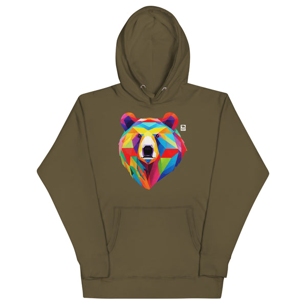 Gay Pride Rainbow Geometric Bear Face Hoodie