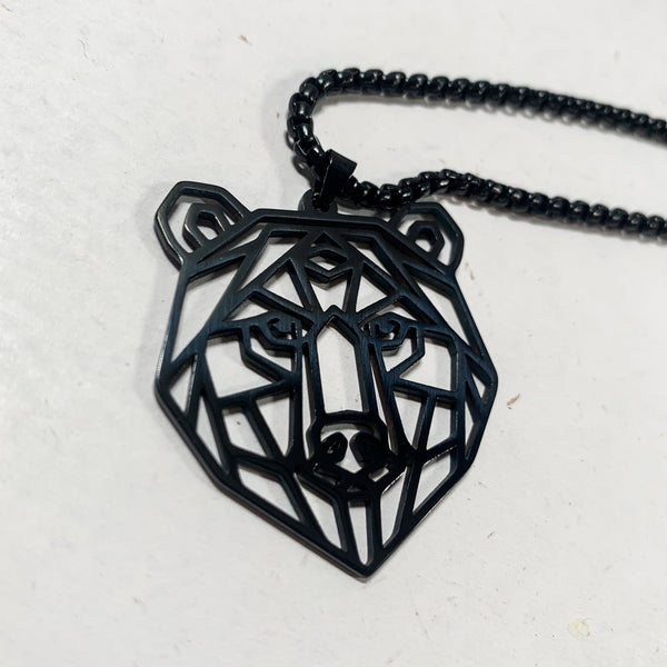 Bear Pride Pendant Geometric Bear Face