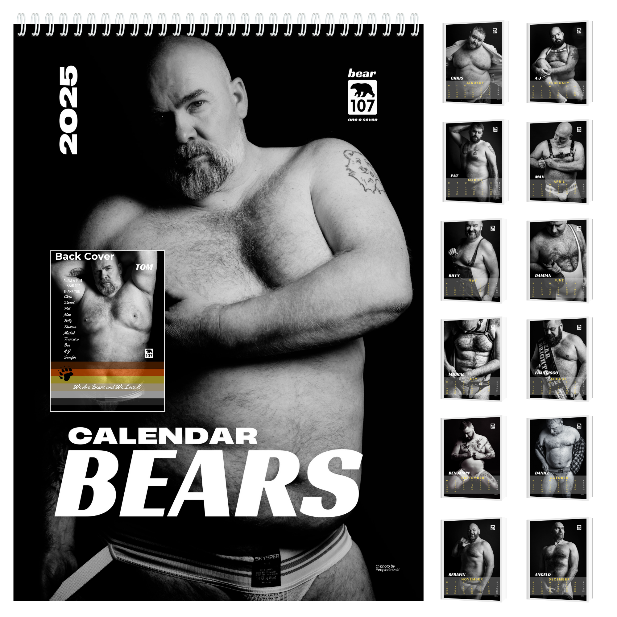 Gay Pride BEARS 2025 wall Calendar