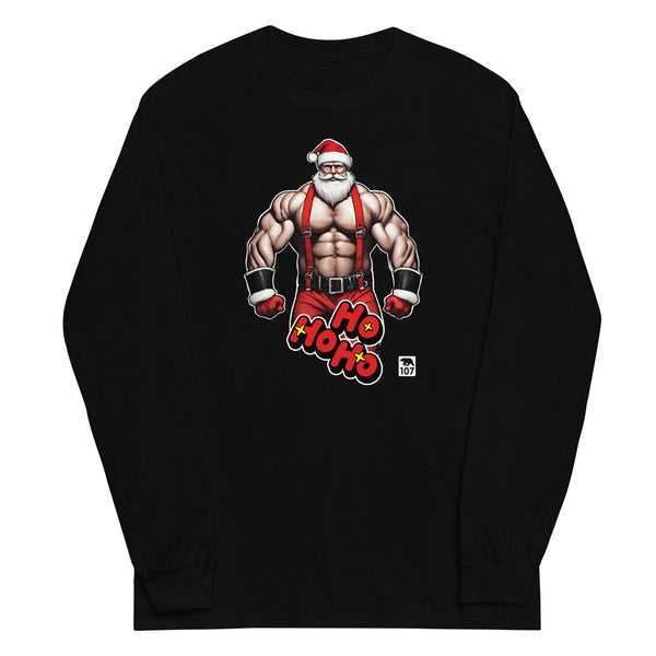 Christmas Muscle Santa Bear  Men’s Long Sleeve Shirt