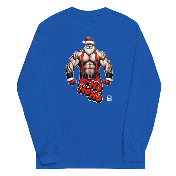 Christmas Muscle Santa Bear  Men’s Long Sleeve Shirt