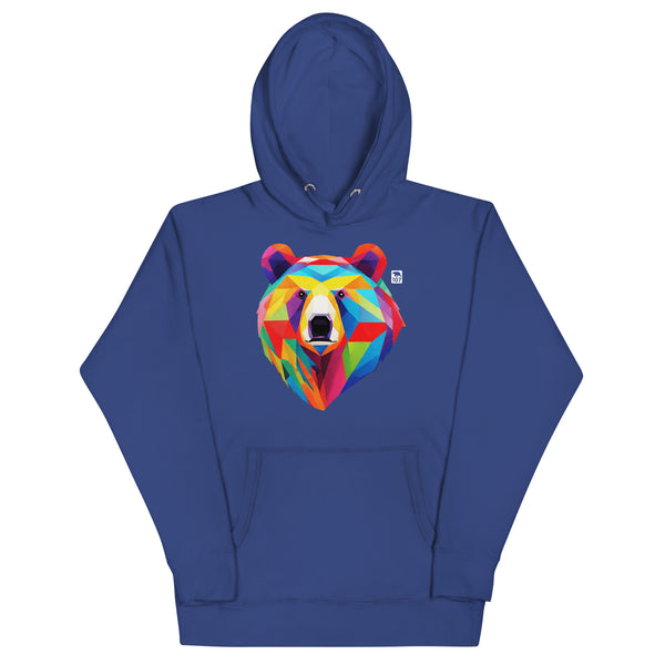 Gay Pride Rainbow Geometric Bear Face Hoodie