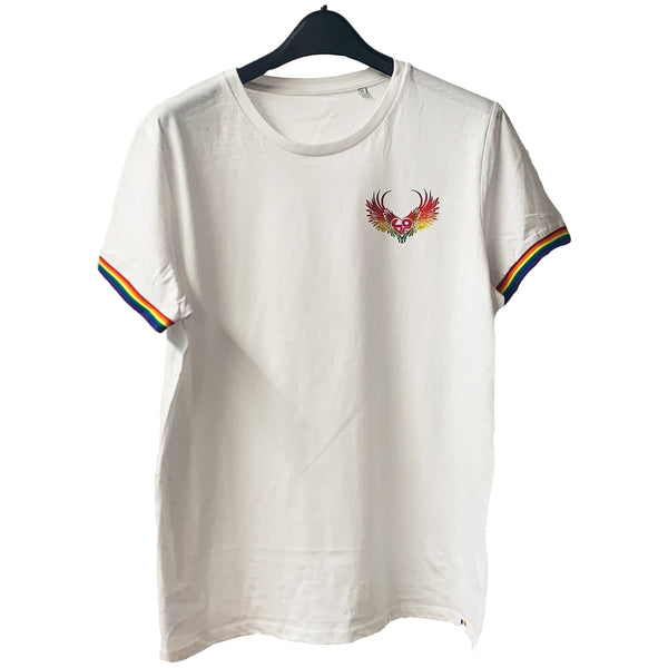 LGBTQ Pride T-Shirt Rainbow Wings Pocket Version