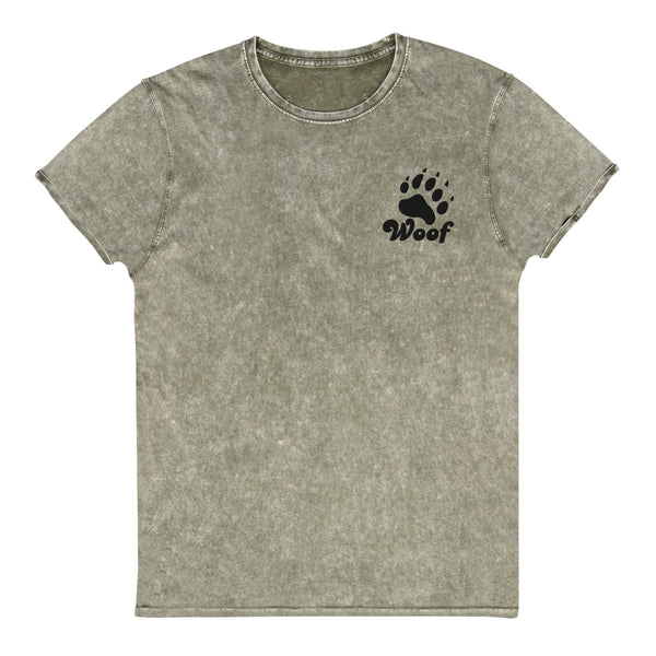 Bear Pride Woof embroidery denim T-Shirt